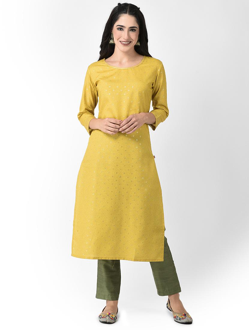 round neck printed a-line kurta - 20083165 - Zoom Image - 0