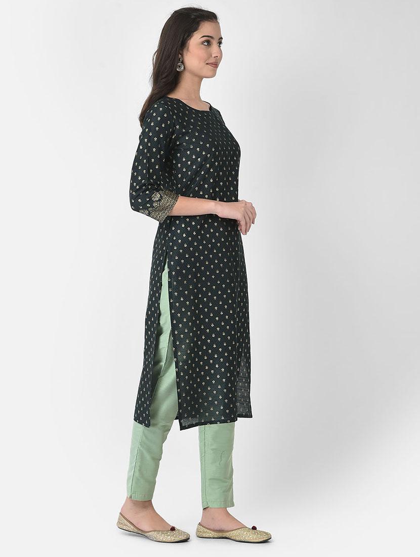 round neck printed straight kurta - 20083194 - Standard Image - 2