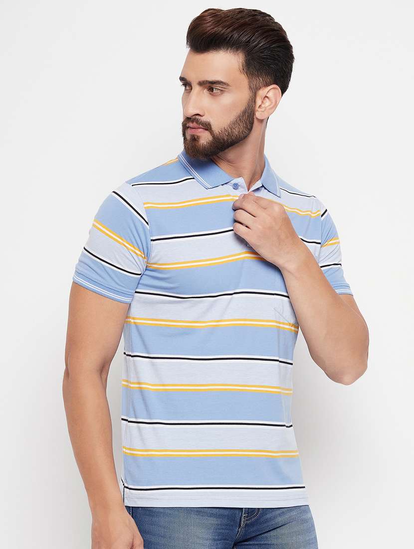 polo neck striped polo t-shirt - 20083471 - Zoom Image - 0