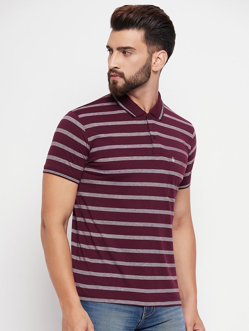 polo neck striped polo t-shirt