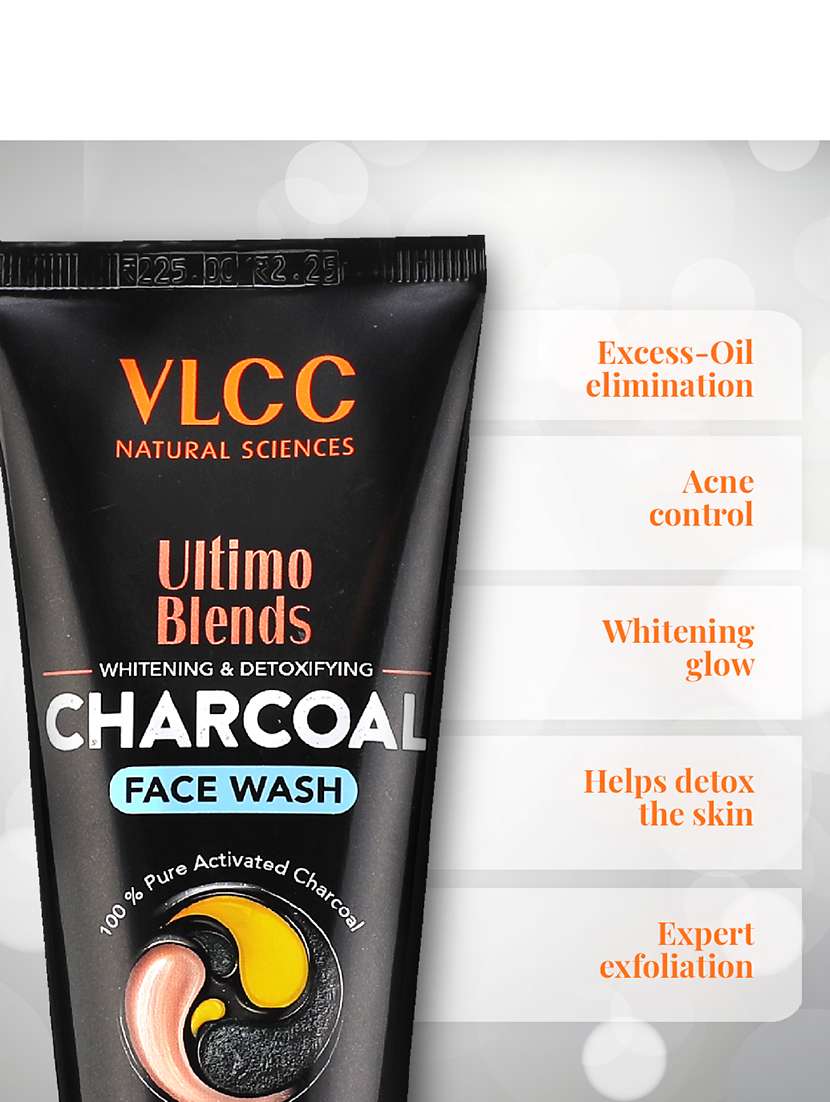 vlcc ultimo blends charcoal face wash for whitening & detoxifying - 100 ml ( pack of 3 ) - 20084815 - Standard Image - 2