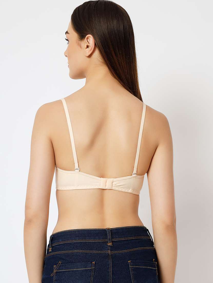 beige cotton blend tshirt bra - 20084863 -  Standard Image - 2