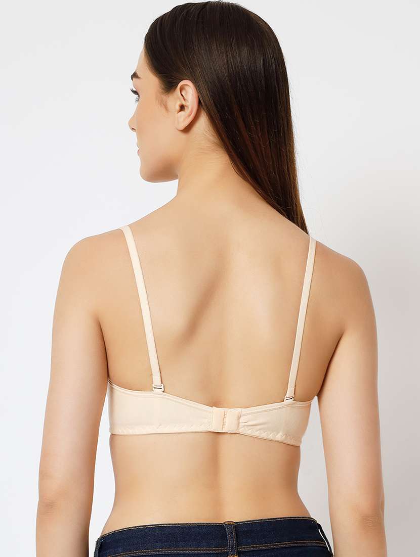 beige cotton blend tshirt bra - 20084873 -  Standard Image - 2