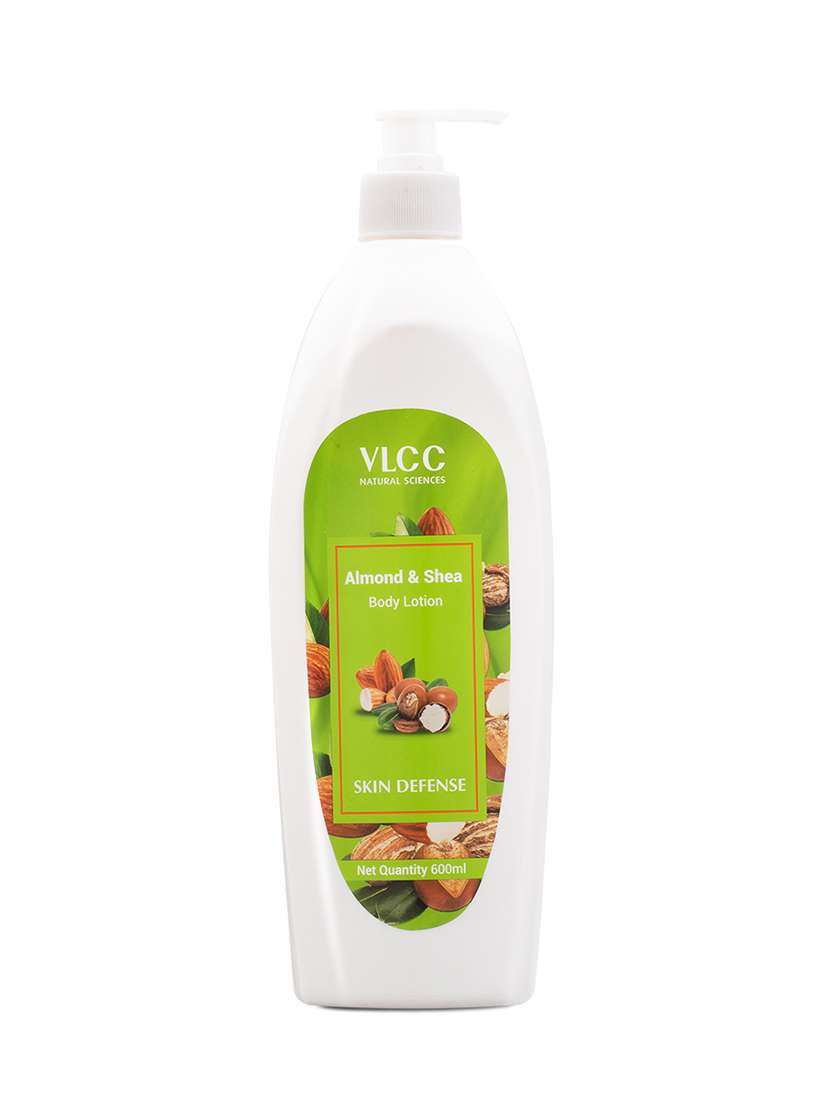 vlcc almond and shea body lotion - 600 ml - restores dry dull skin