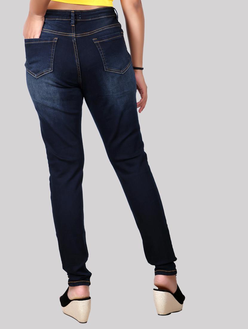 dark blue solid mid rise denim jean - 20085290 - Standard Image - 2
