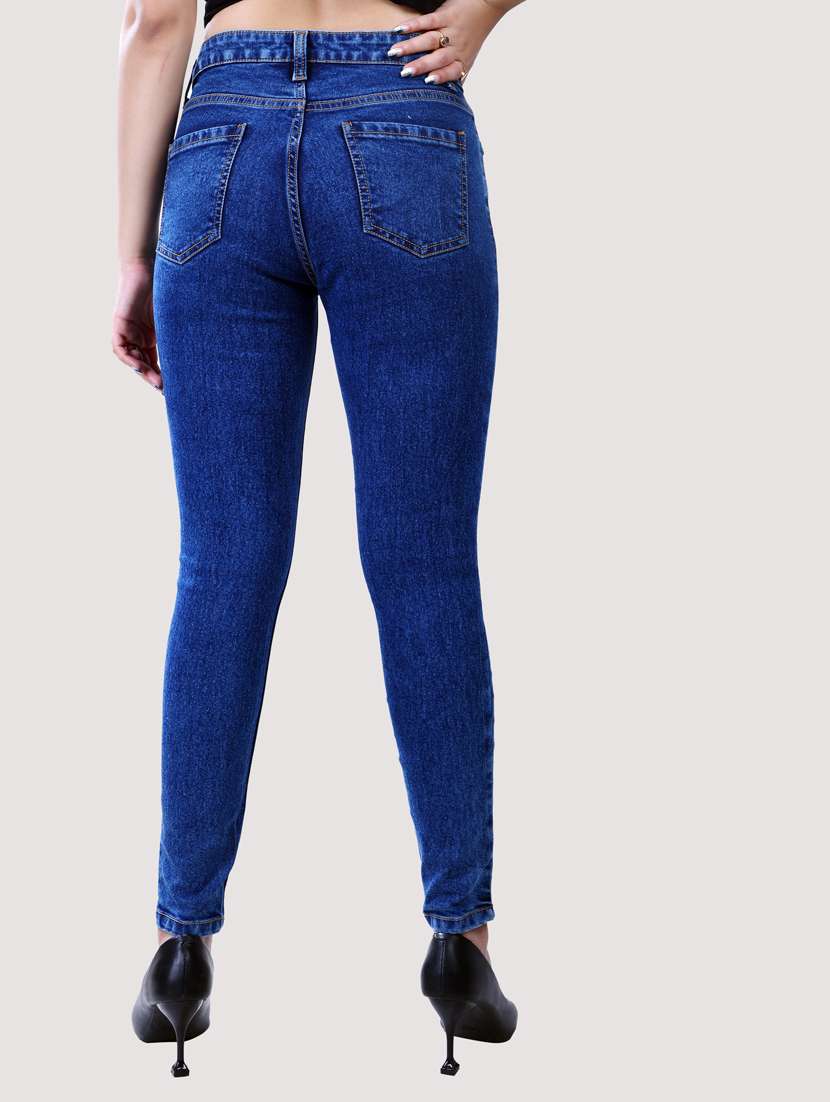 dark blue solid mid rise denim jean - 20085294 -  Standard Image - 2