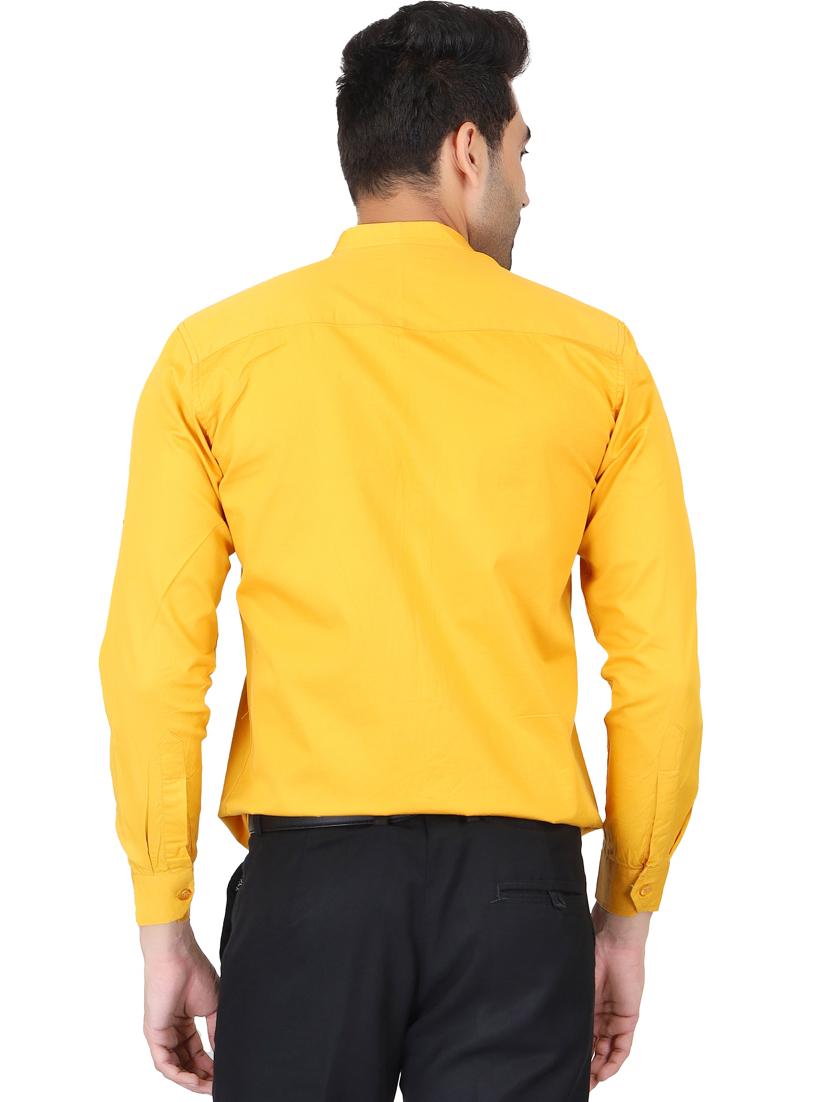 yellow cotton blend casual shirt - 20085310 - Standard Image - 2