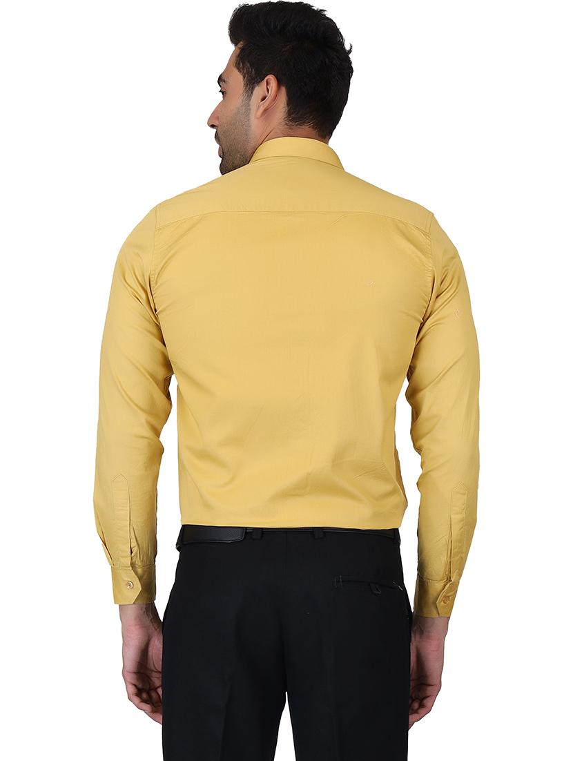 khaki cotton casual shirt - 20085377 - Standard Image - 2