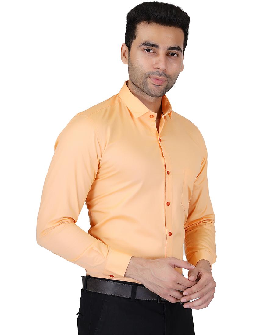 orange cotton casual shirt - 20085382 - Standard Image - 2