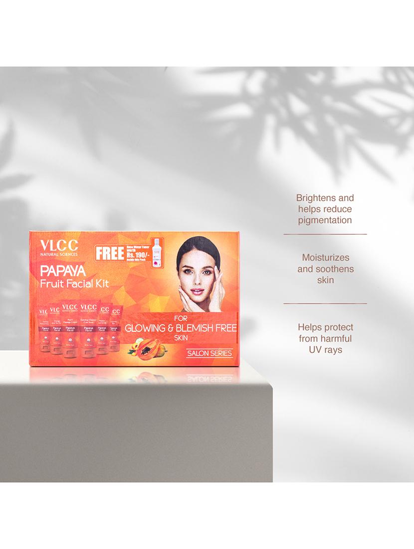 vlcc papaya fruit facial kit - 300 g with free rose water toner - 100 ml - 20085541 - Standard Image - 2