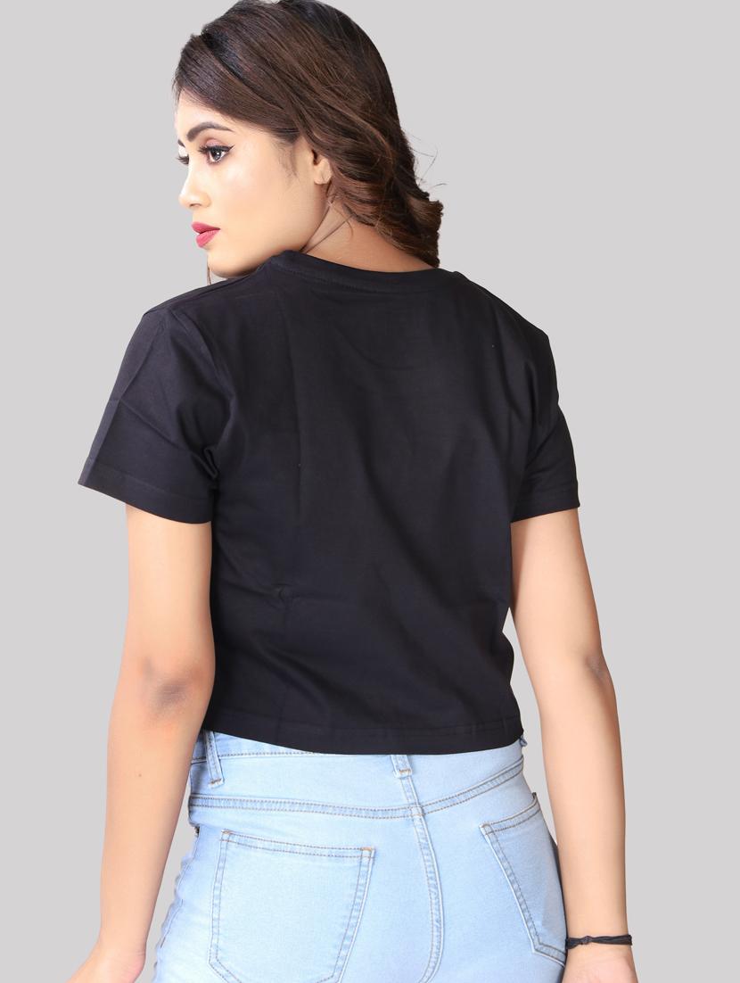 blue typography crop top - 20085990 - Standard Image - 2