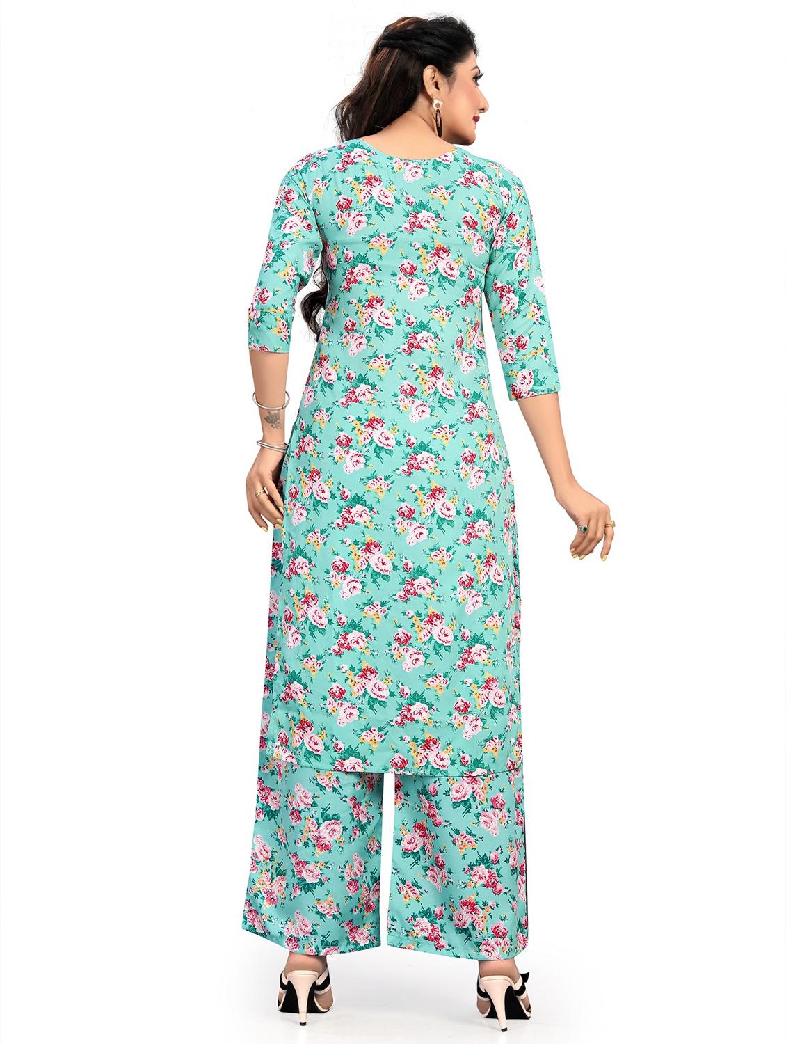 floral printed kurta palazzo set - 20087359 - Standard Image - 2