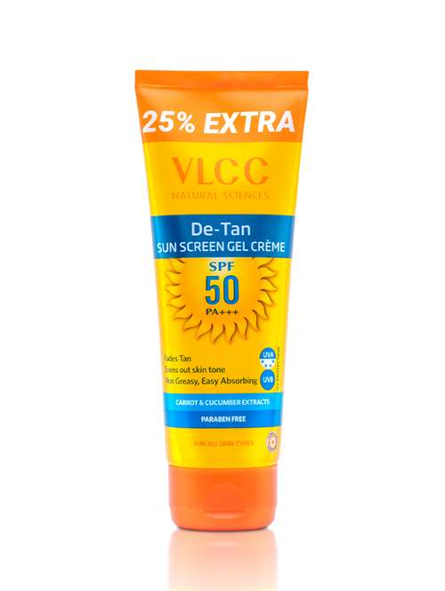 vlcc de tan spf 50 pa+++ sunscreen gel cream - 100 g - for sun protection - 20088059 -  Standard Image - 0