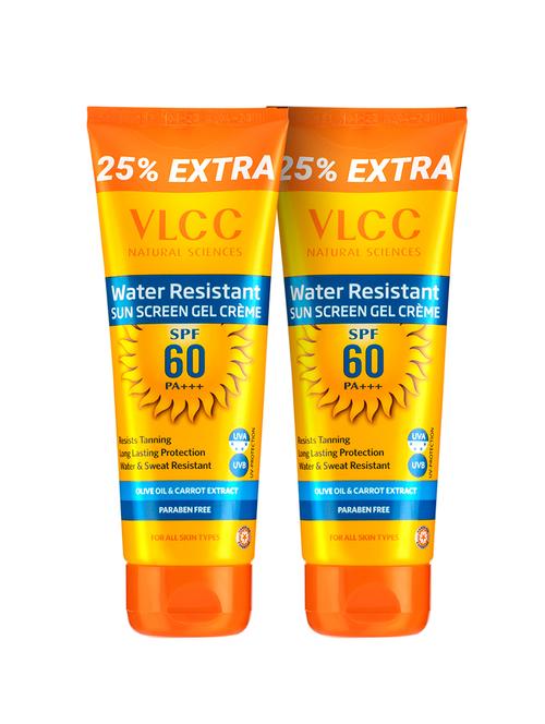 vlcc water resistant spf 60 pa+++ sunscreen gel crãƒâ¨am - 100 g with 25 g extra ( pack of 2 ) - 20088063 -  Standard Image - 0