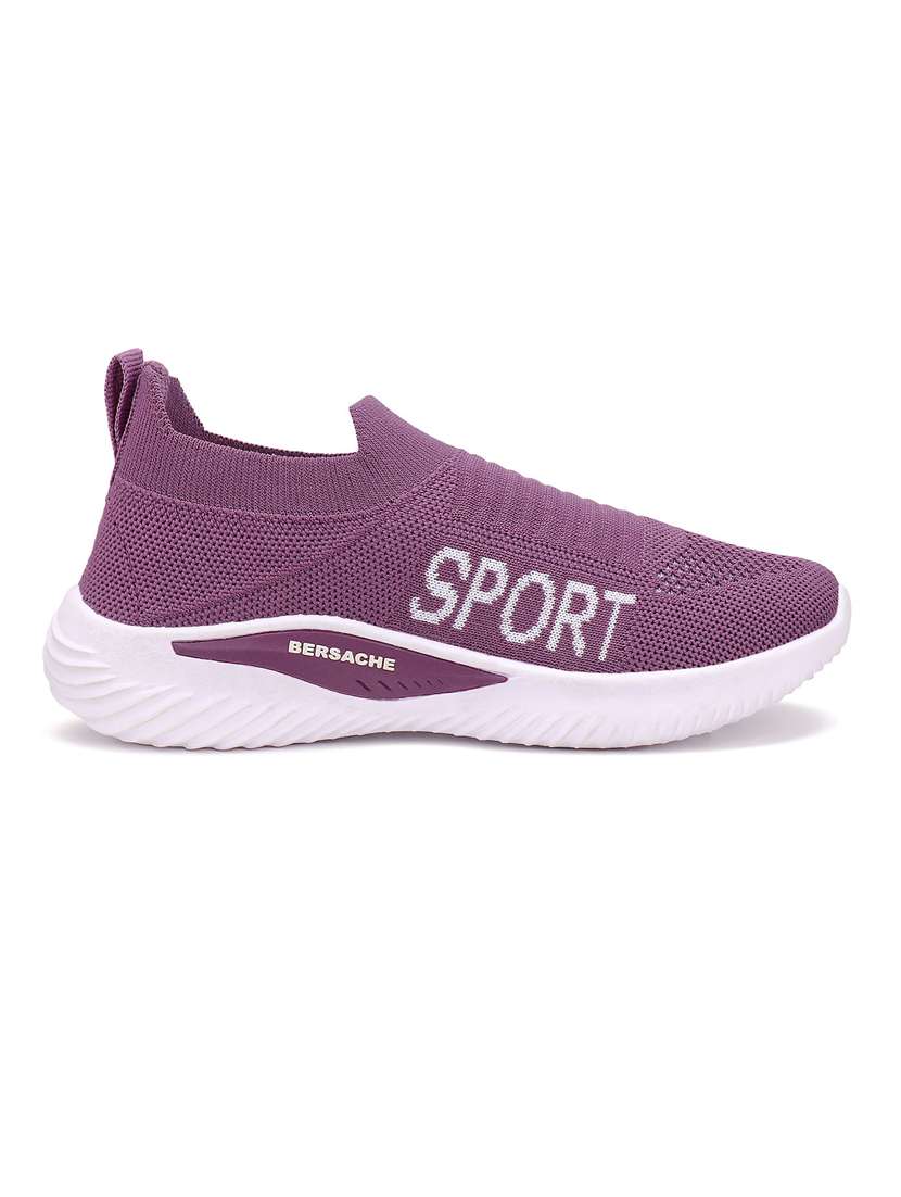 pink solid slip-on sports shoes - 20088077 - Standard Image - 2