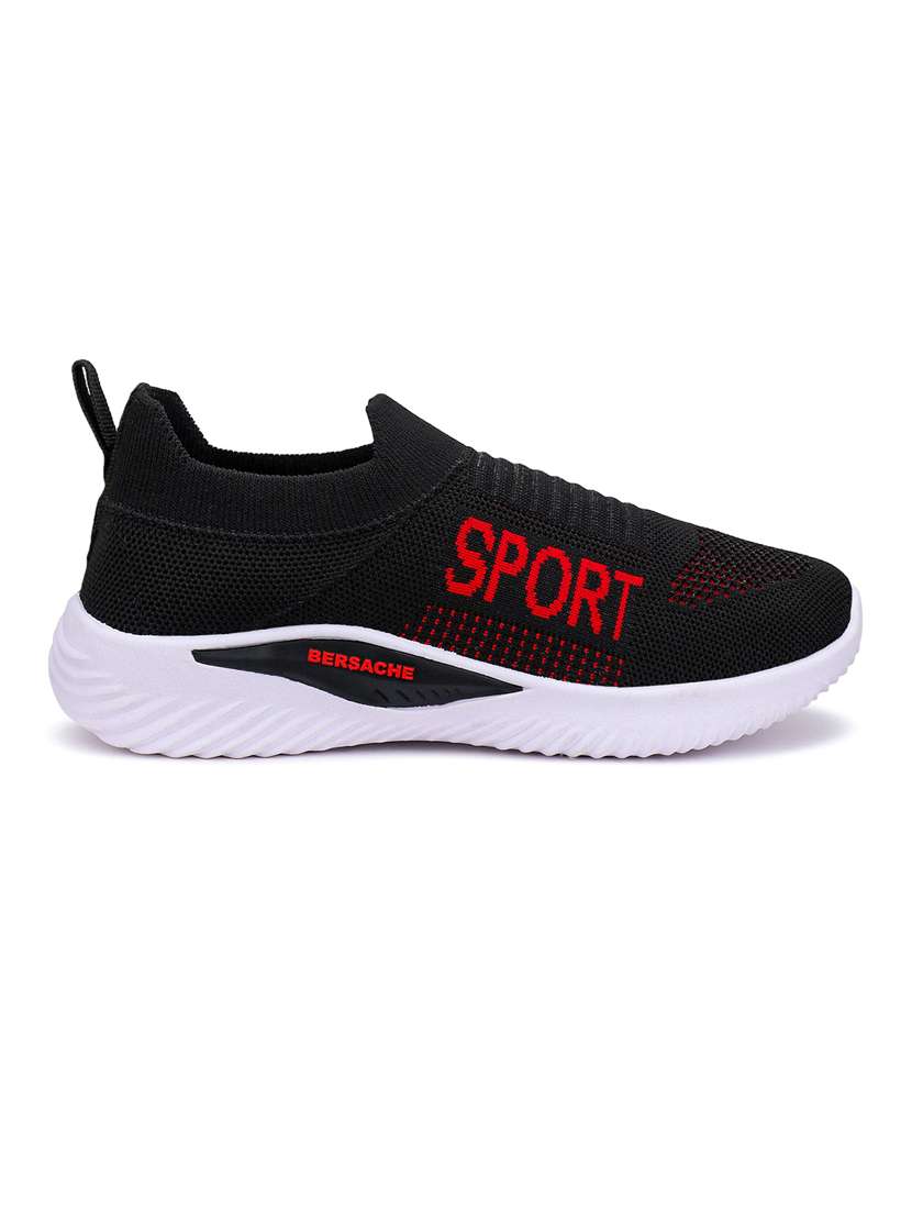 black solid slip-on sports shoes - 20088078 - Standard Image - 2