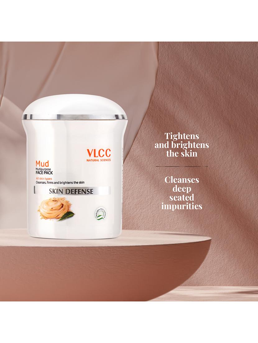 vlcc skin defense mud face pack -70 g for deep cleanse,tightens & brighten skin - 20088189 - Standard Image - 2