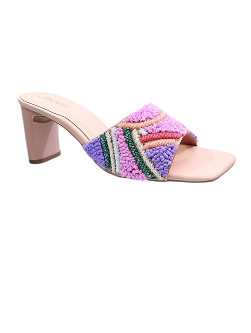 pink slip on block heel - 20088849 - Standard Image - 0