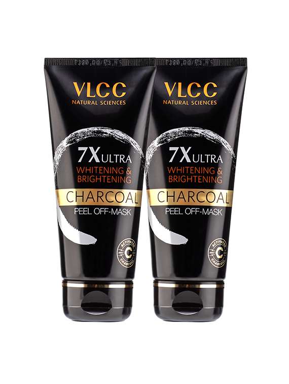 vlcc 7x ultra whitening & brightening charcoal peel off mask - 100 g ( pack of 2 )