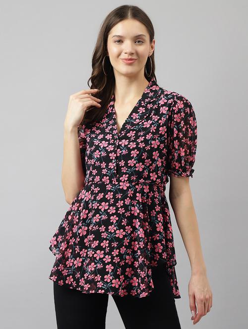 women's asymmetric lapel neck top - 20088975 - Standard Image - 0