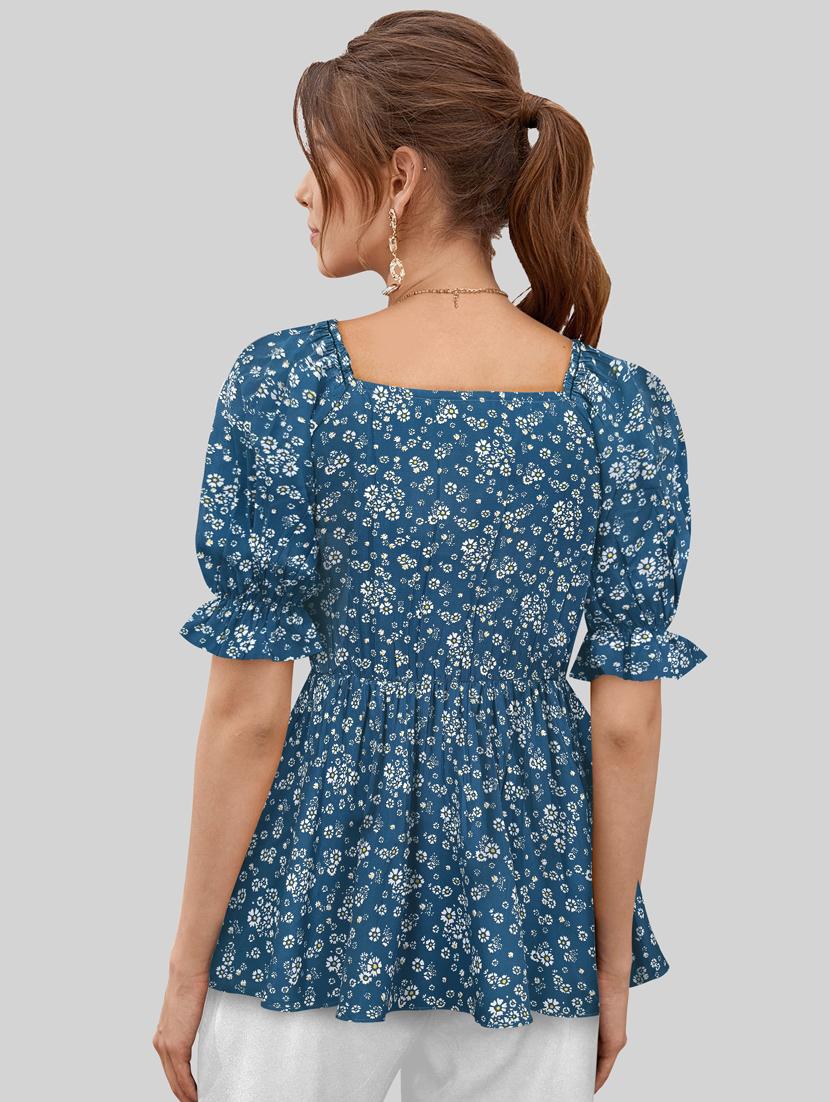 women's peplum square neck top - 20088981 - Standard Image - 2