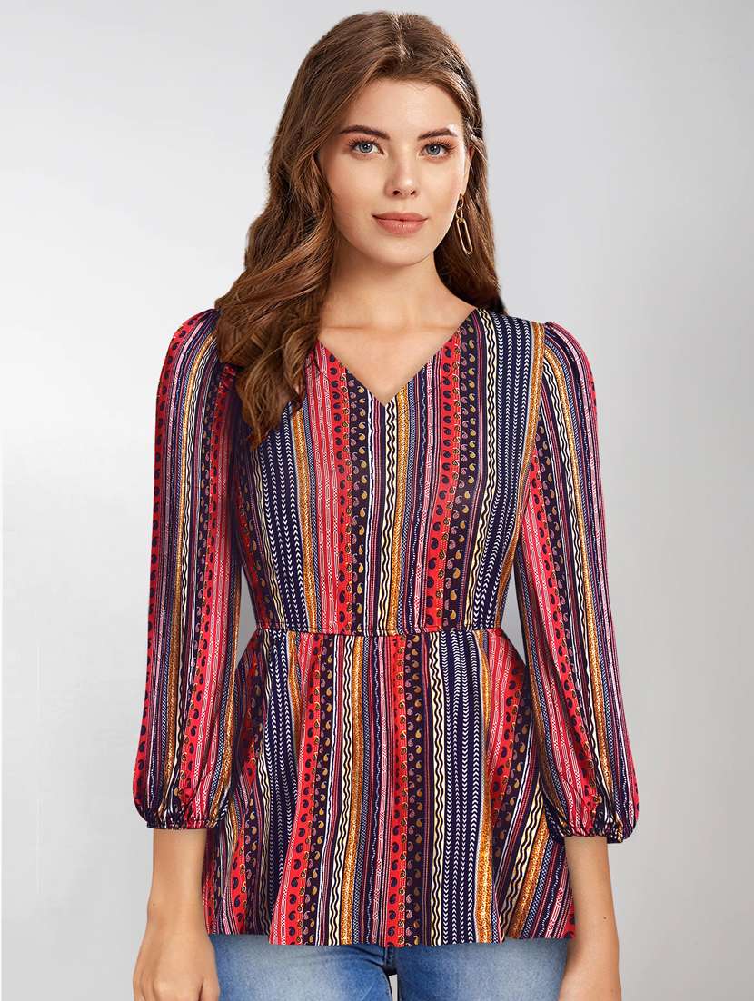 women's peplum v neck top