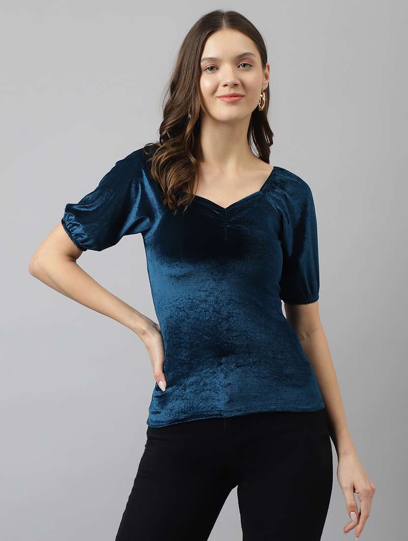 women's a line sweetheart neck top