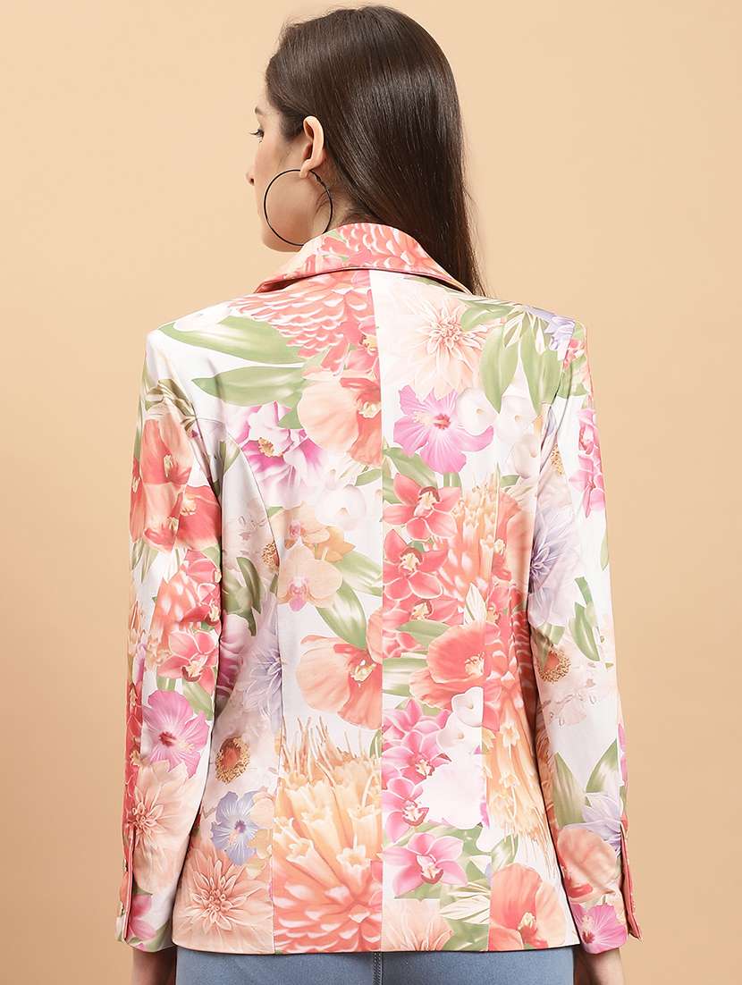 multi colored floral single breasted blazer - 20089133 - Standard Image - 2