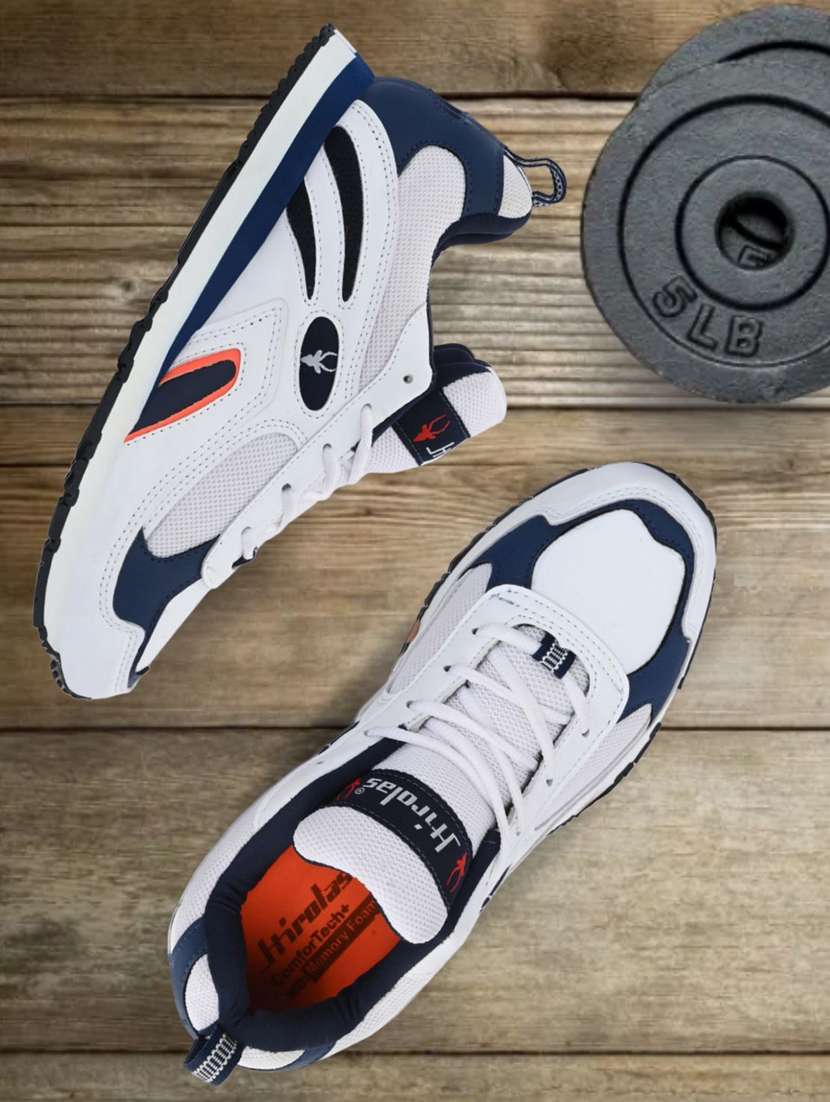 white lace up sport shoes