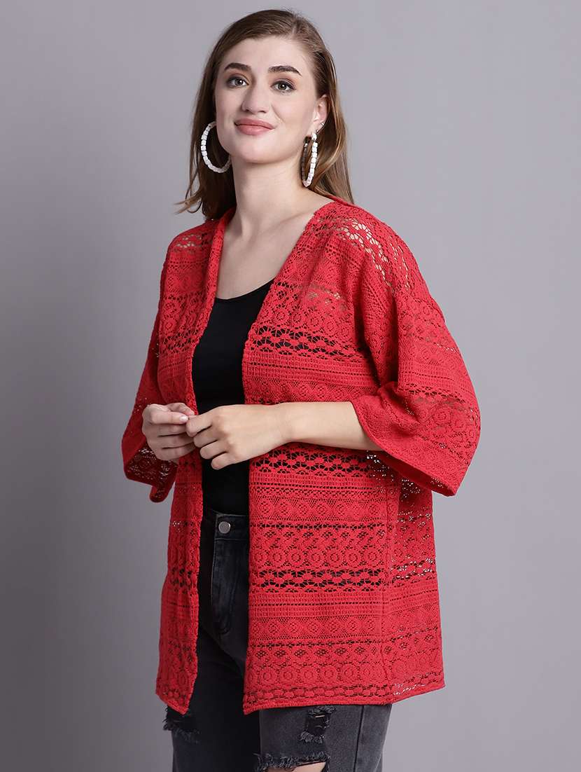 red cotton shrug - 20098143 -  Standard Image - 2