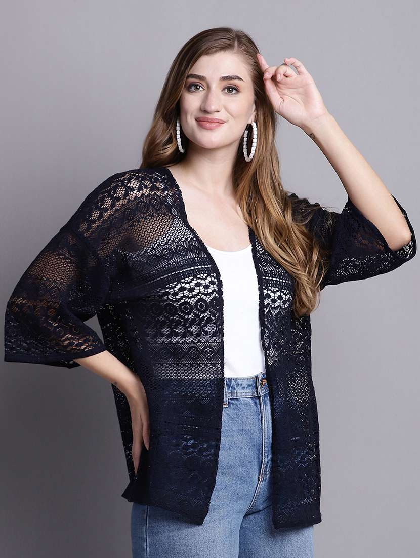 black cotton shrug - 20098147 -  Standard Image - 2