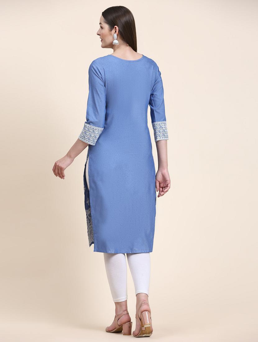 women's straight kurta - 20098449 - Standard Image - 2