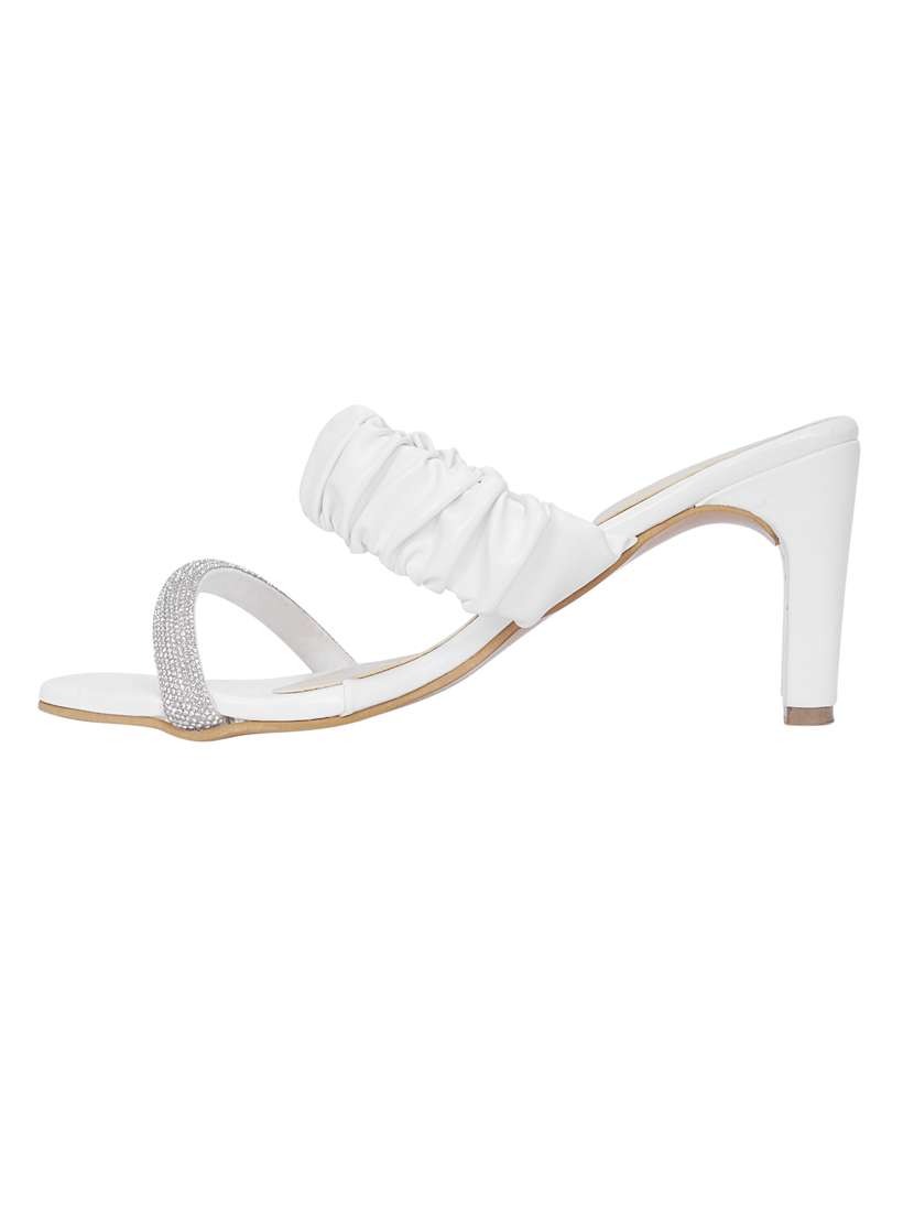 white slip on block heel  - 20101671 -  Standard Image - 2