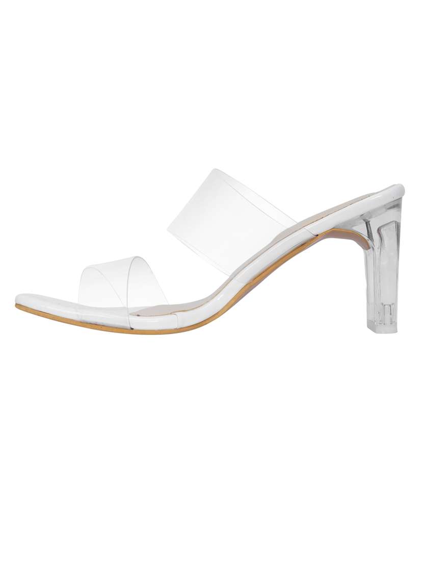 white slip on block heel  - 20101684 -  Standard Image - 2