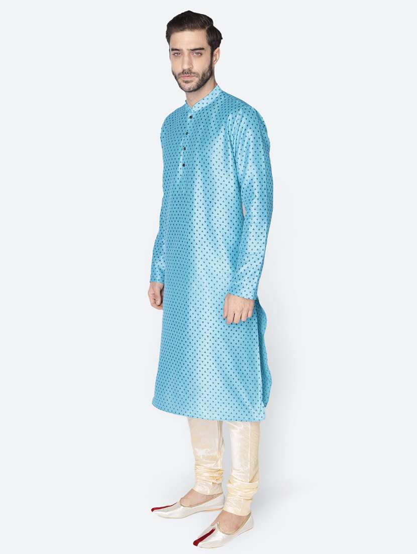 mandarin neck printed long kurta - 20101784 - Standard Image - 2