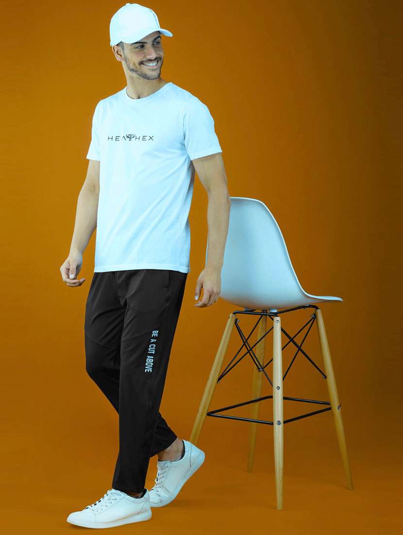 black solid track pant - 20101881 -  Standard Image - 2