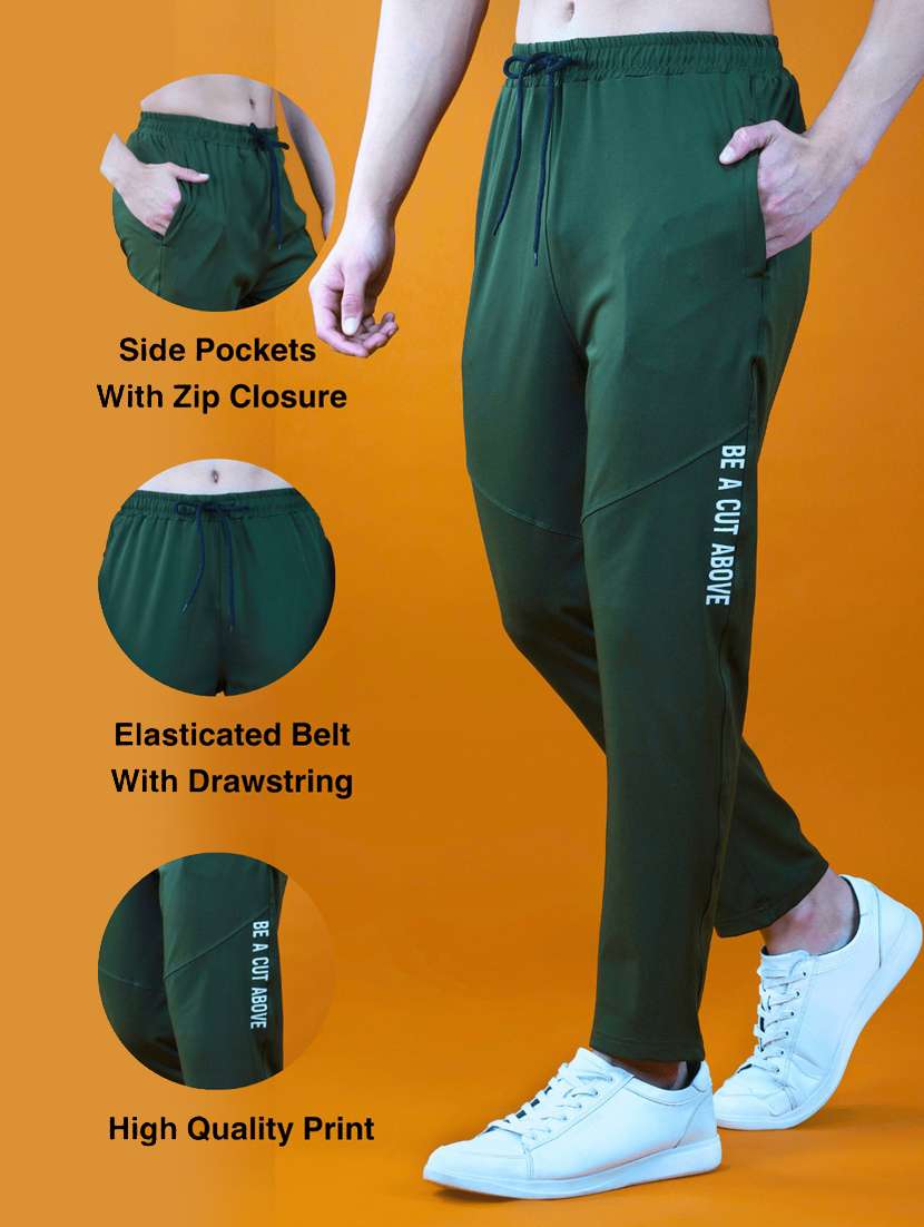 green solid track pant - 20101882 -  Standard Image - 2