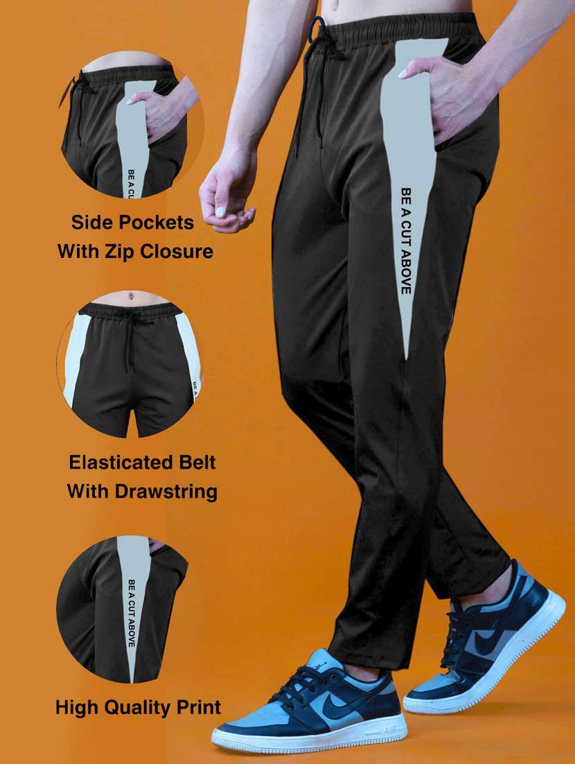 mid rise solid track pant - 20101885 -  Standard Image - 2