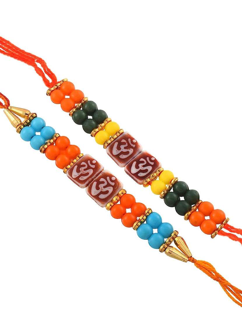 fabric and beads rakhi for rakshabandhan for bhaiya and bhabhi (pack of 2) - 20101960 -  Standard Image - 2