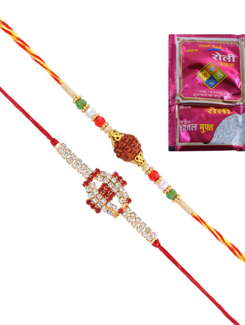 2 rakhi rakshabandhan set combo for bhaiya bhabhi brother bhai (pack of 2 ) - 20101976 -  Standard Image - 2