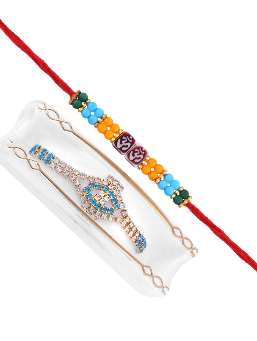 2 rakhi rakshabandhan set combo for bhaiya bhabhi brother bhai (pack of 2 ) - 20101977 -  Standard Image - 2