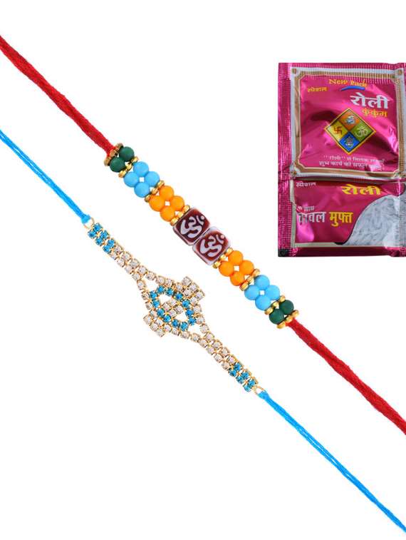 2 rakhi rakshabandhan set combo for bhaiya bhabhi brother bhai (pack of 2 ) - 20101977 -  Standard Image - 7