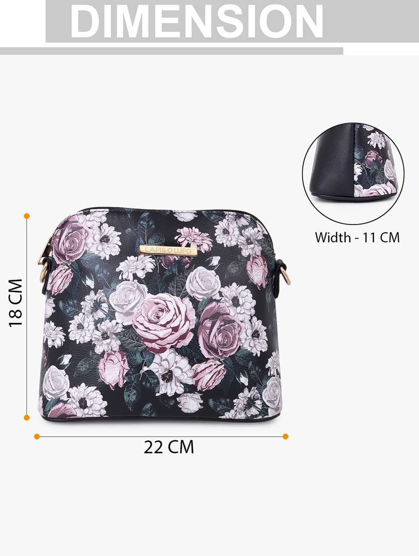 floral printed leatherette sling bag - 20102673 - Standard Image - 7