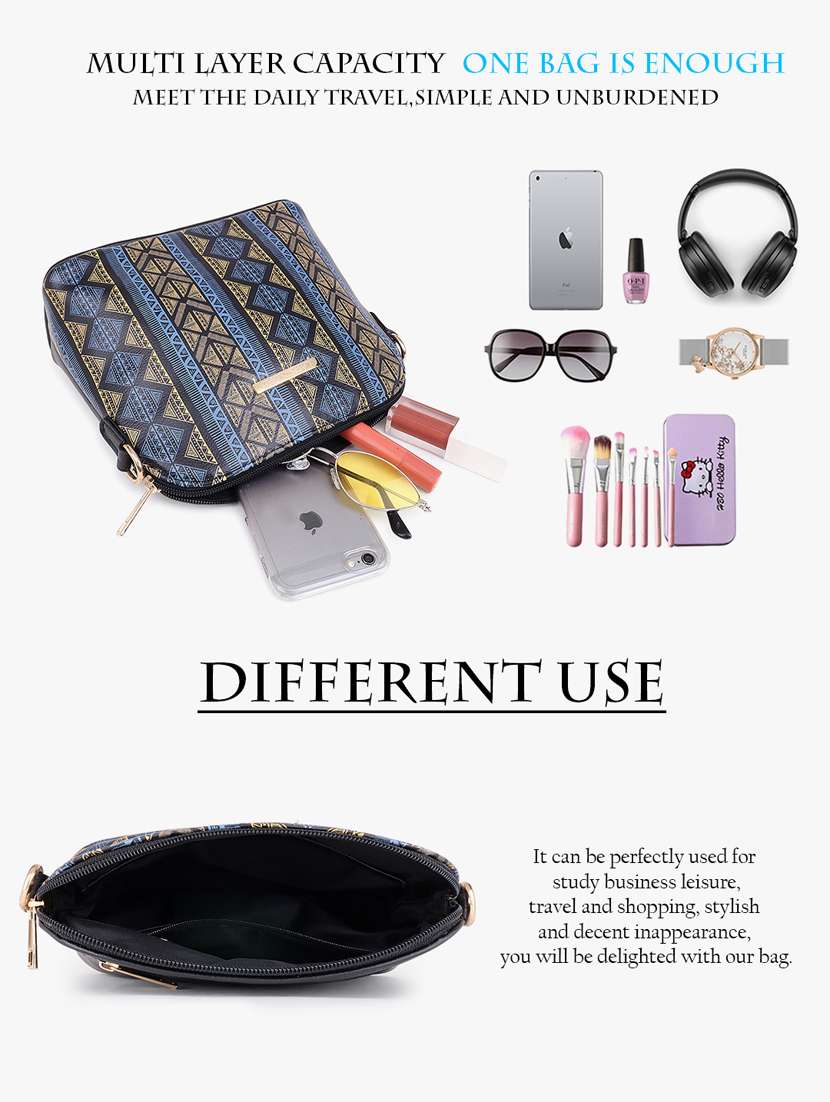 printed leatherette sling bag - 20102674 - Standard Image - 2