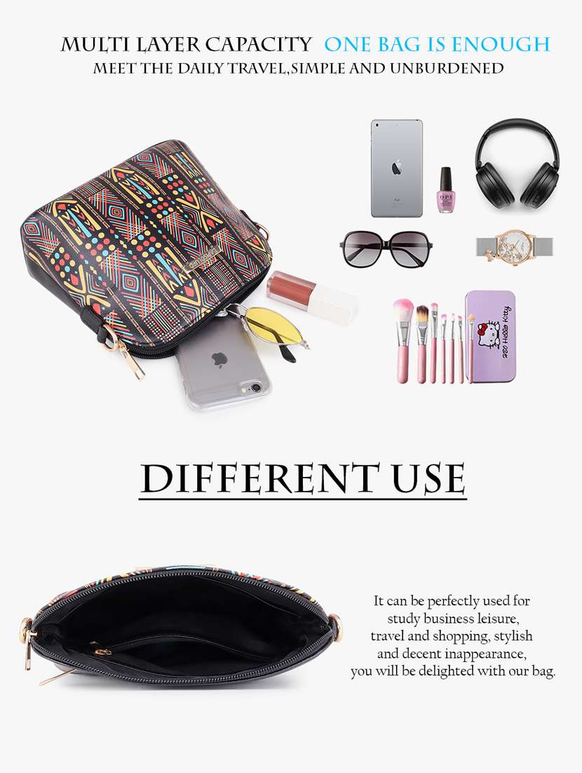 printed leatherette sling bag - 20102676 - Standard Image - 2