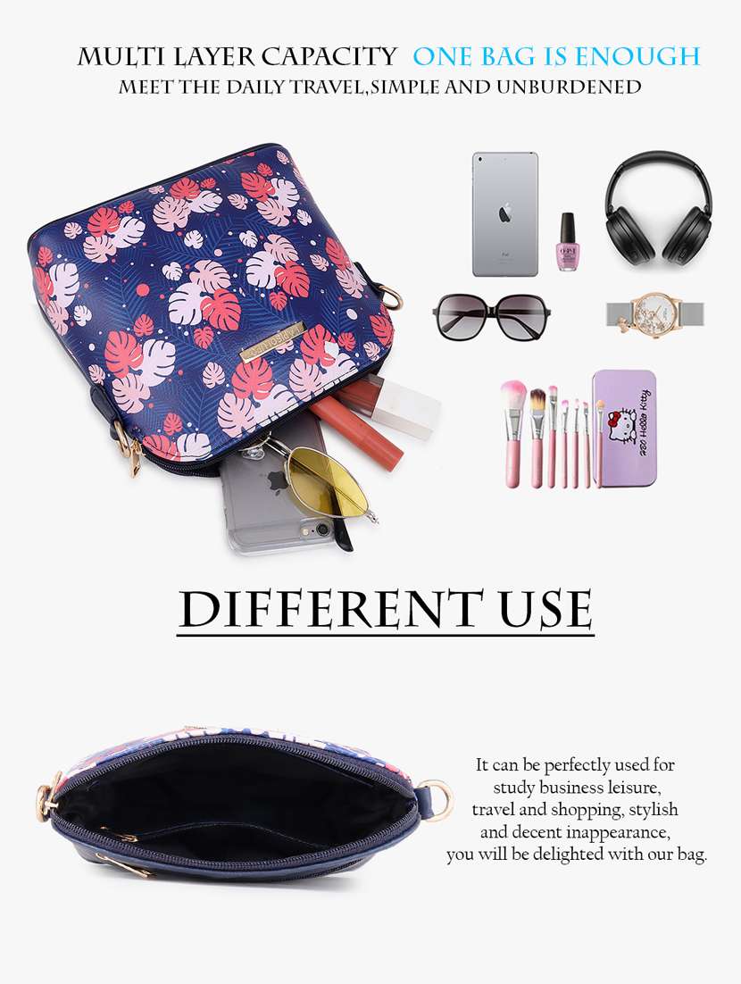 printed leatherette sling bag - 20102677 - Standard Image - 2