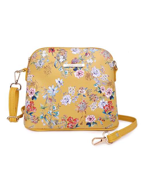yellow leatherette (pu) sling bag - 20102683 - Standard Image - 0