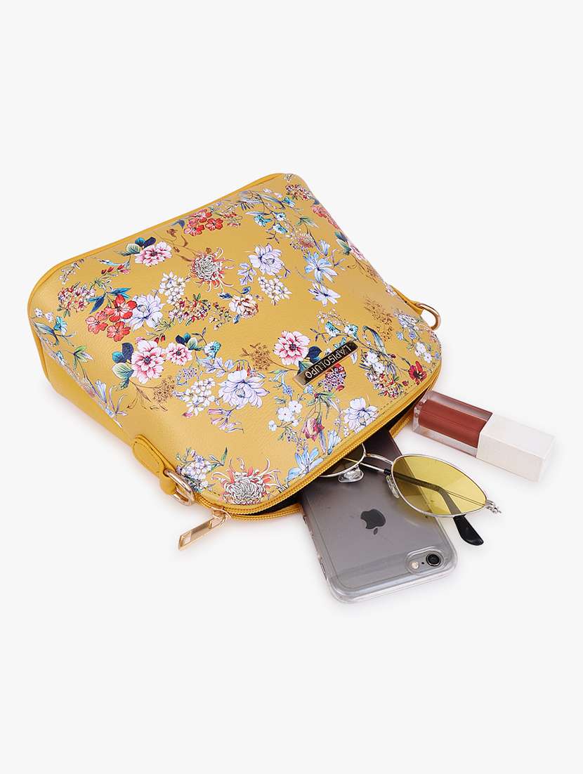 yellow leatherette (pu) sling bag - 20102683 - Standard Image - 2