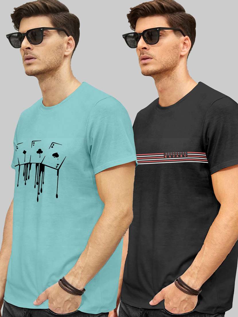 pack of 2 printed round neck t-shirt
