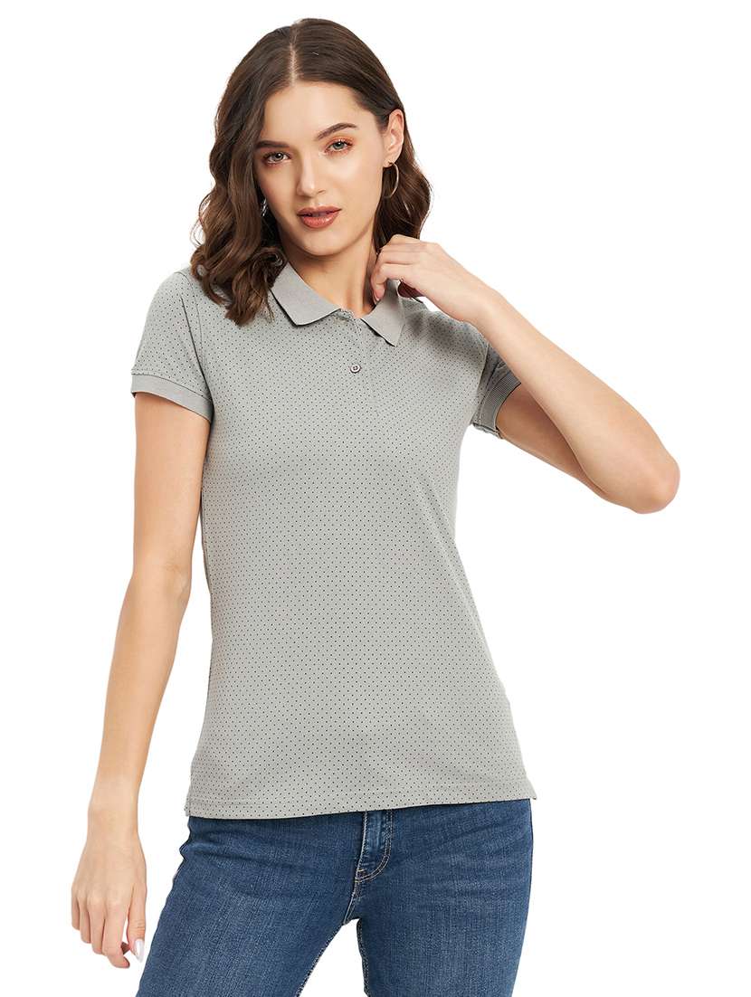 women's plain polo neck t-shirt